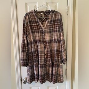 Knox Rose Plaid Babydoll Dress